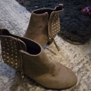 Studded Brown Ankle Boots